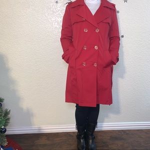 New York & Company Red Trench-coat